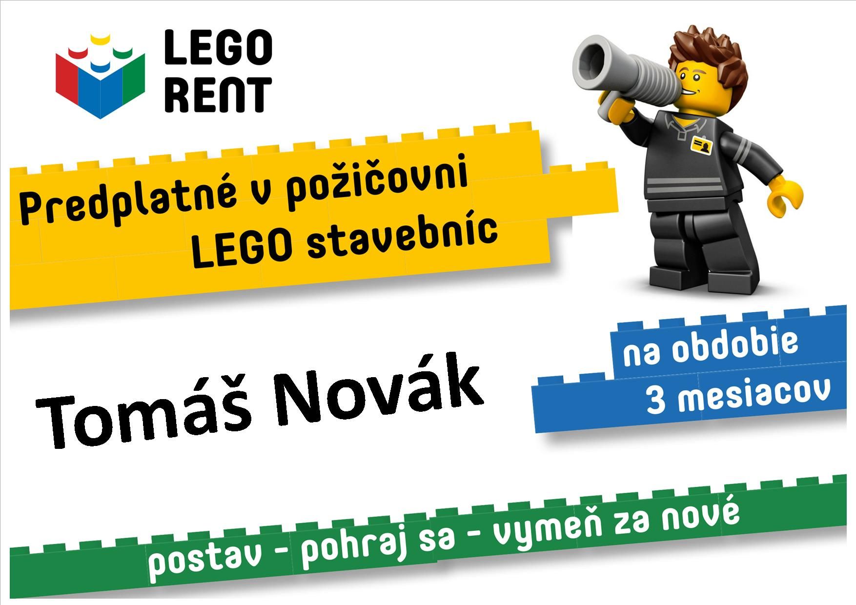 Darček na narodeniny - predplatné do LEGO požičovne