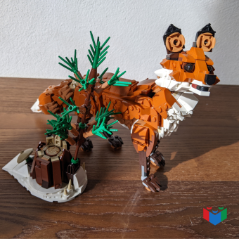 Červená líška a lesné zvieratá